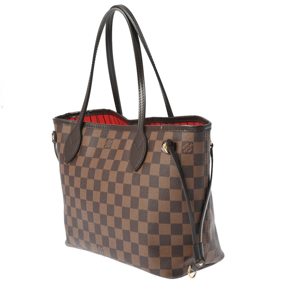 Louis Vuitton Neverfull Canvas Damier Handbag Brown